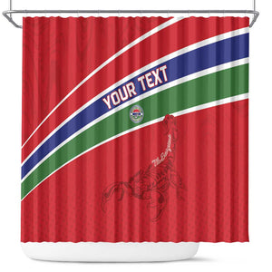 Custom Gambia Football Shower Curtain Scorpions Never Die