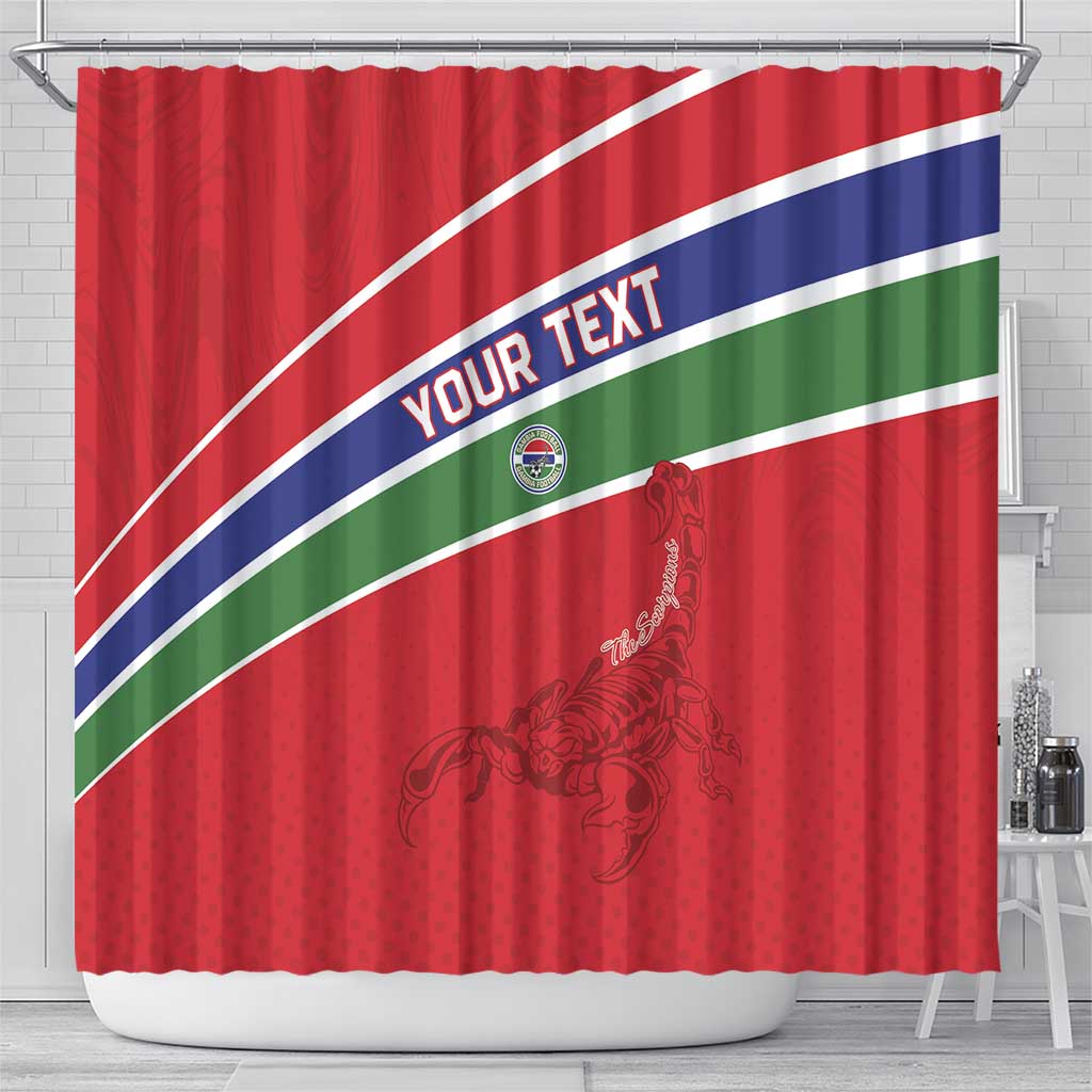 Custom Gambia Football Shower Curtain Scorpions Never Die