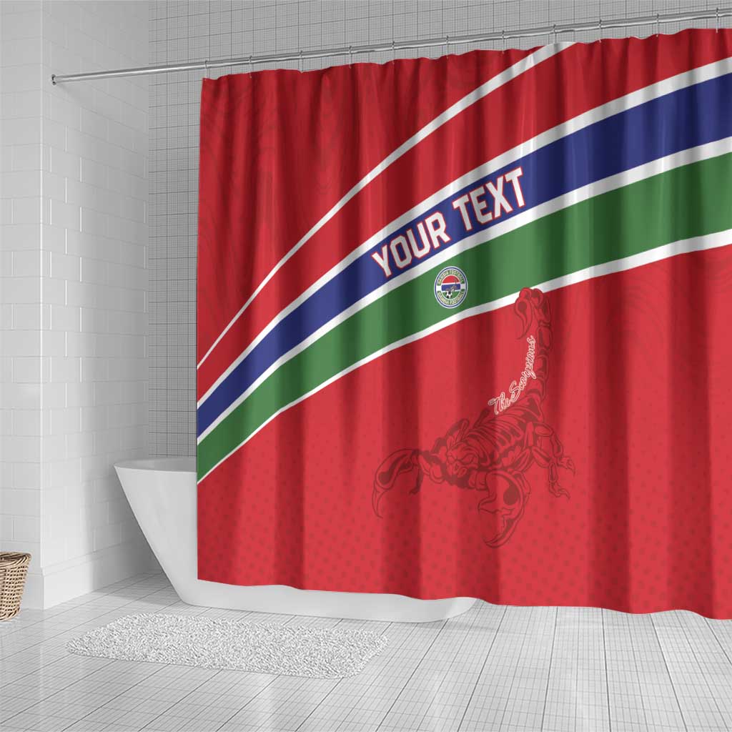 Custom Gambia Football Shower Curtain Scorpions Never Die