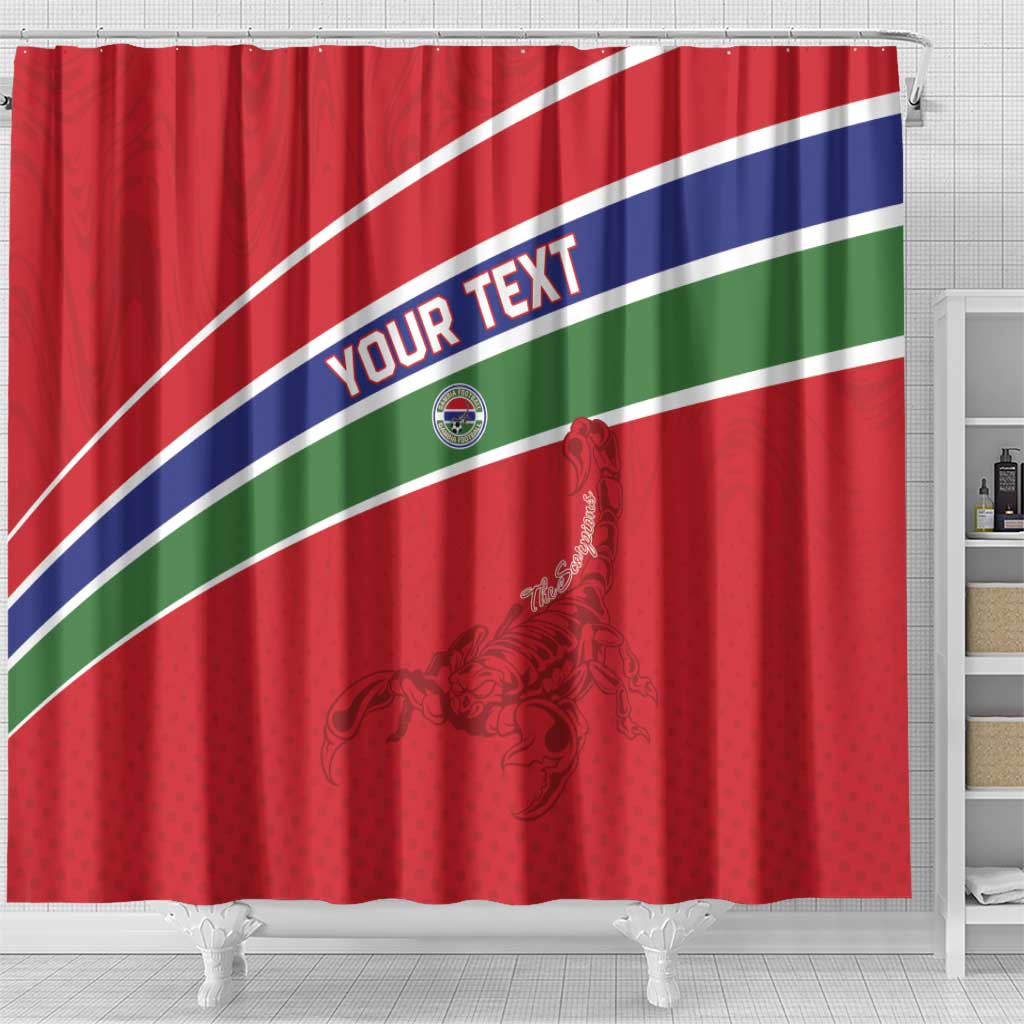 Custom Gambia Football Shower Curtain Scorpions Never Die