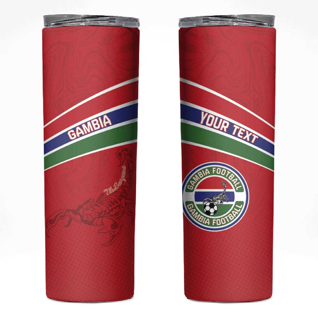 Custom Gambia Football Skinny Tumbler Scorpions Never Die