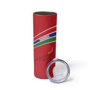 Custom Gambia Football Skinny Tumbler Scorpions Never Die