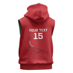 Custom Gambia Football Sleeveless Zip Hoodie Scorpions Never Die - African Pride
