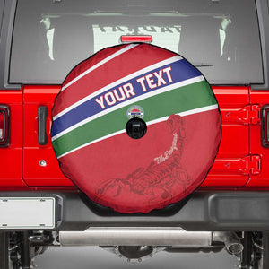 Custom Gambia Football Spare Tire Cover Scorpions Never Die