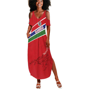 Custom Gambia Football Summer Maxi Dress Scorpions Never Die
