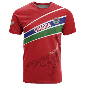 Custom Gambia Football T shirt Scorpions Never Die