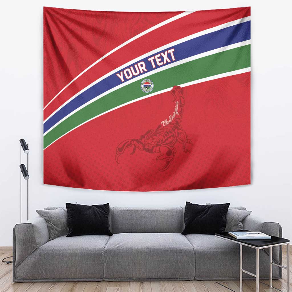 Custom Gambia Football Tapestry Scorpions Never Die