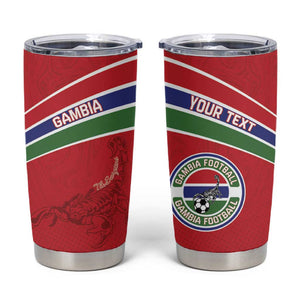 Custom Gambia Football Tumbler Cup Scorpions Never Die