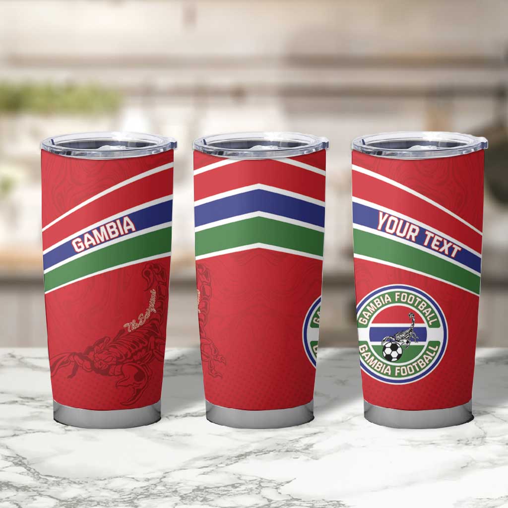 Custom Gambia Football Tumbler Cup Scorpions Never Die