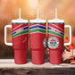 Custom Gambia Football Tumbler With Handle Scorpions Never Die