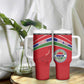 Custom Gambia Football Tumbler With Handle Scorpions Never Die