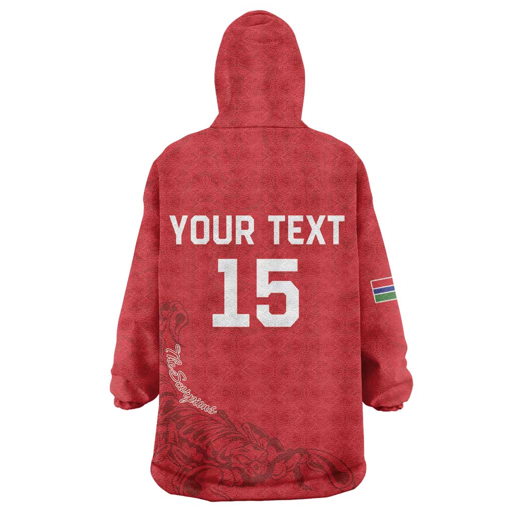 Custom Gambia Football Wearable Blanket Hoodie Scorpions Never Die