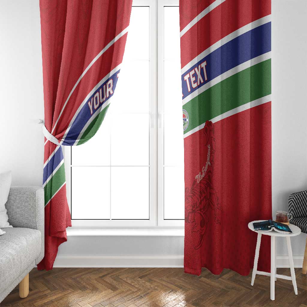 Custom Gambia Football Window Curtain Scorpions Never Die