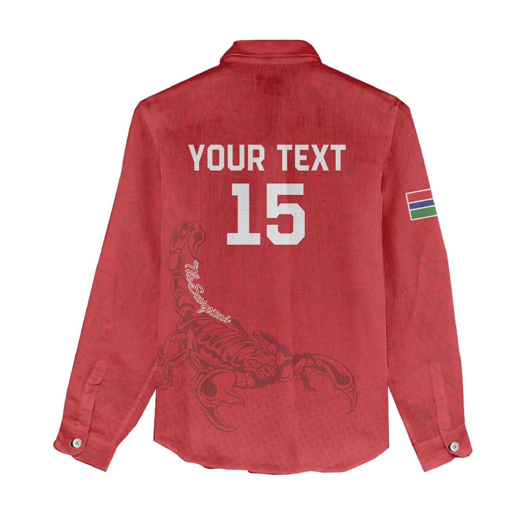 Custom Gambia Football Women Casual Shirt Scorpions Never Die