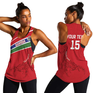 Custom Gambia Football Women Racerback Tank Scorpions Never Die