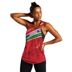 Custom Gambia Football Women Racerback Tank Scorpions Never Die