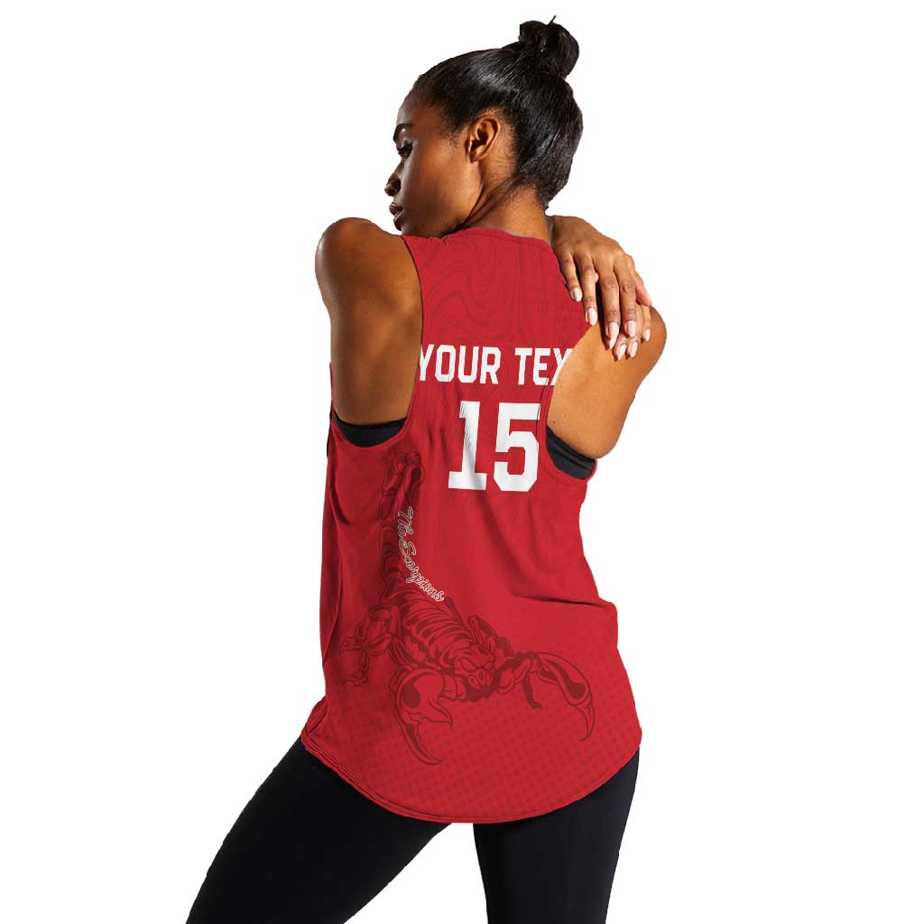 Custom Gambia Football Women Racerback Tank Scorpions Never Die