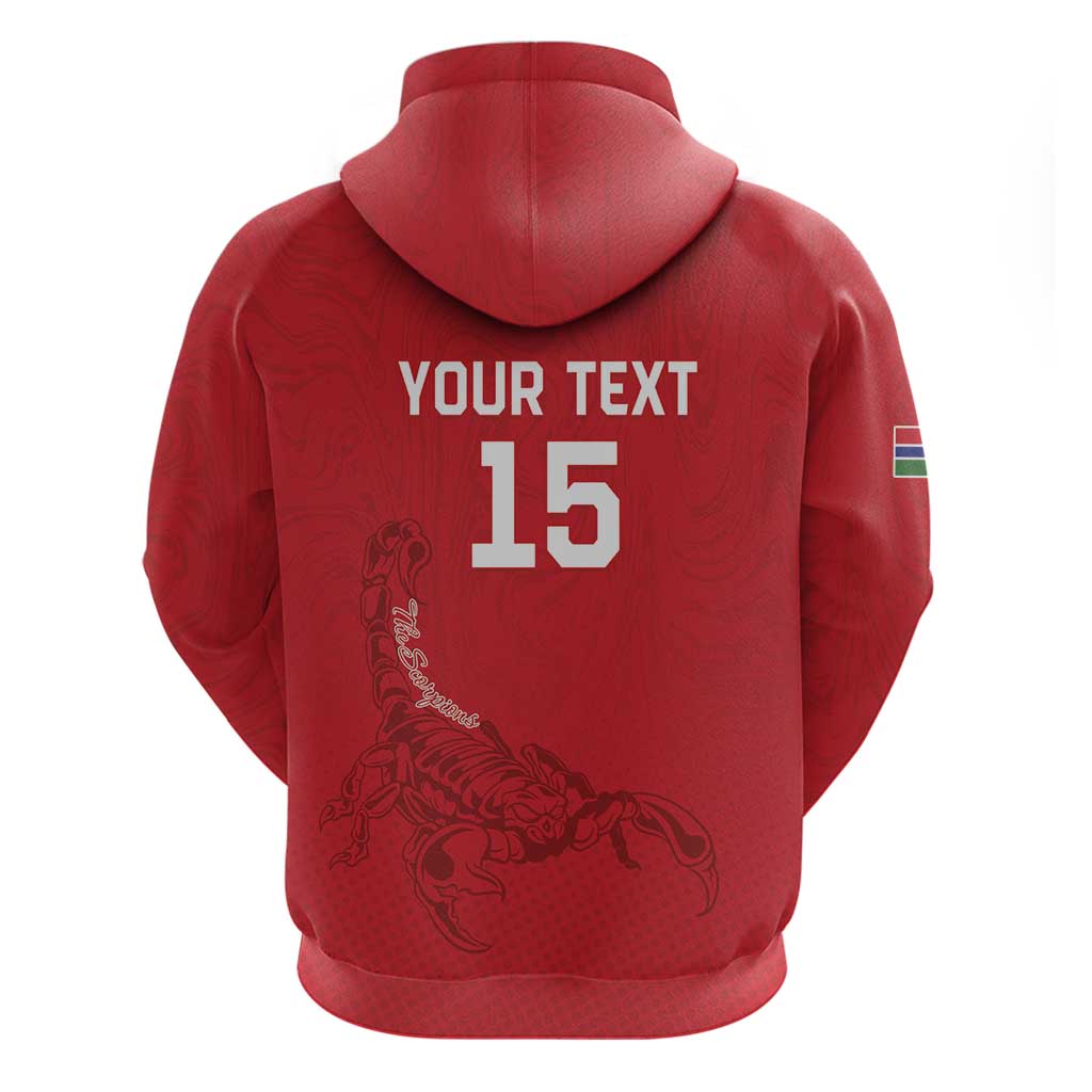 Custom Gambia Football Zip Hoodie Scorpions Never Die