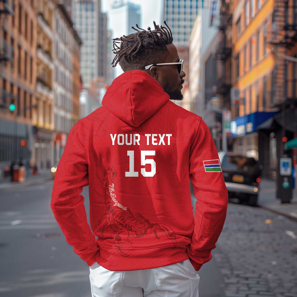 Custom Gambia Football Zip Hoodie Scorpions Never Die