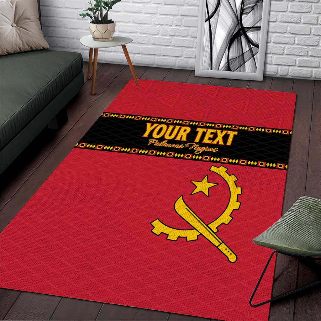 Custom Angola Football Area Rug Viva Palancas Negras