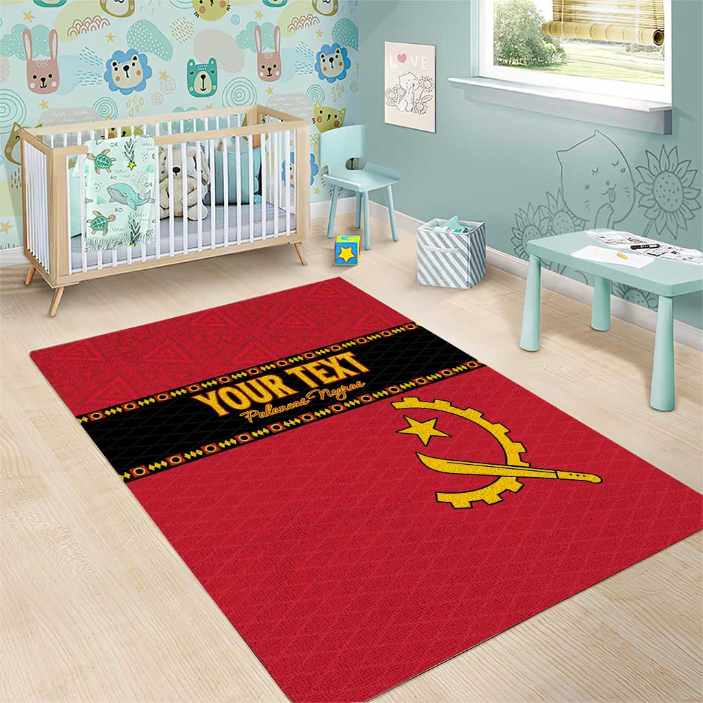 Custom Angola Football Area Rug Viva Palancas Negras