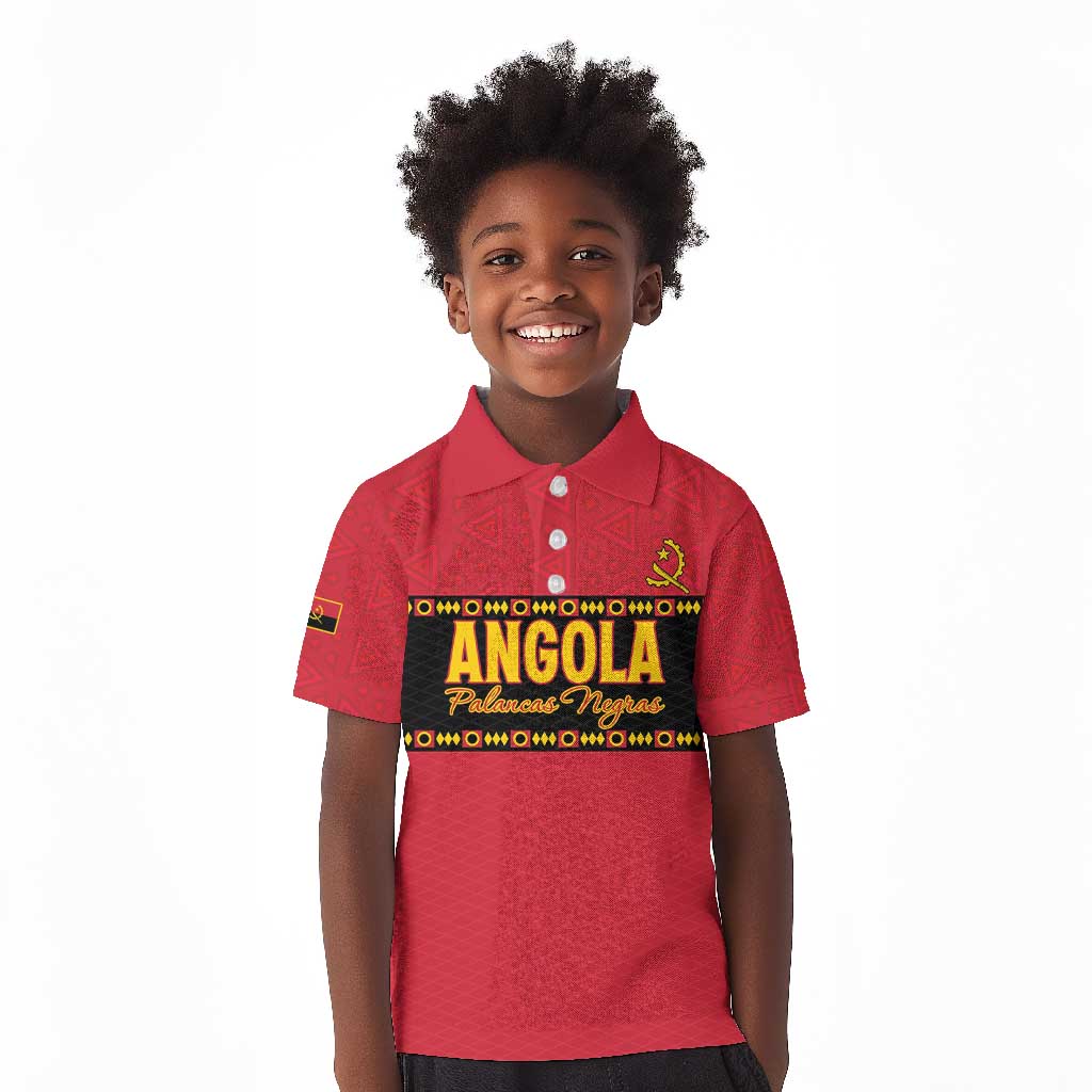 Custom Angola Football Kid Polo Shirt Viva Palancas Negras