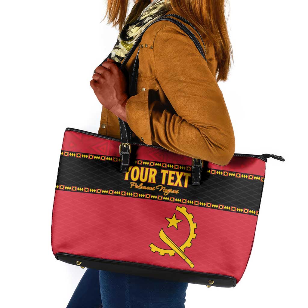 Custom Angola Football Leather Tote Bag Viva Palancas Negras