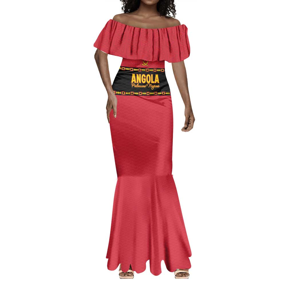 Custom Angola Football Mermaid Dress Viva Palancas Negras