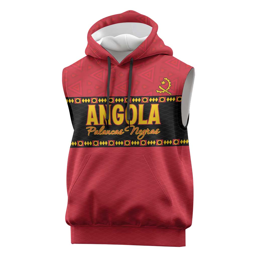 Custom Angola Football Sleeveless Hoodie Viva Palancas Negras - African Pride
