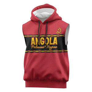 Custom Angola Football Sleeveless Hoodie Viva Palancas Negras - African Pride