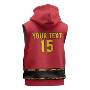 Custom Angola Football Sleeveless Hoodie Viva Palancas Negras - African Pride