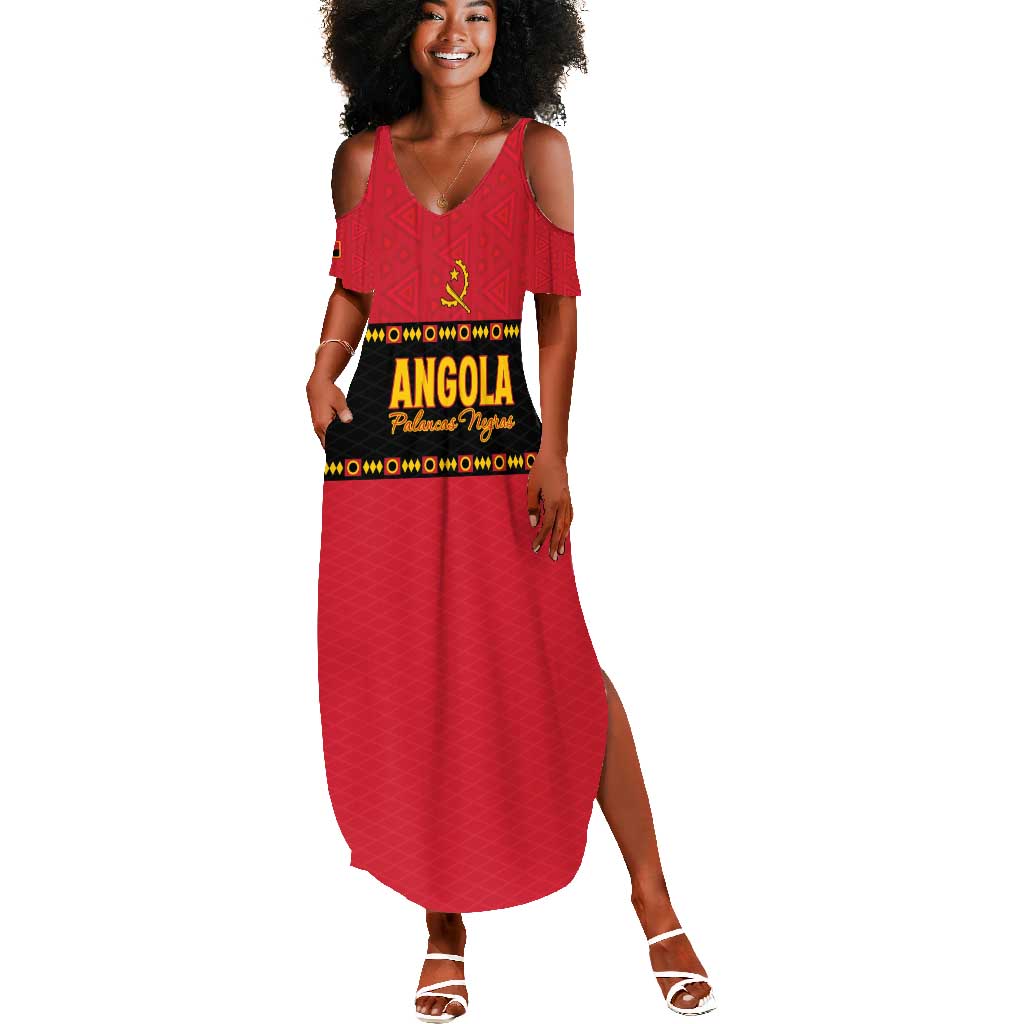Custom Angola Football Summer Maxi Dress Viva Palancas Negras
