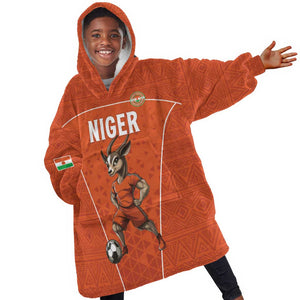Custom Niger Football Kid Wearable Blanket Hoodie Allez Menas