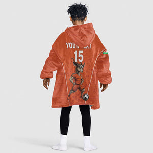 Custom Niger Football Kid Wearable Blanket Hoodie Allez Menas
