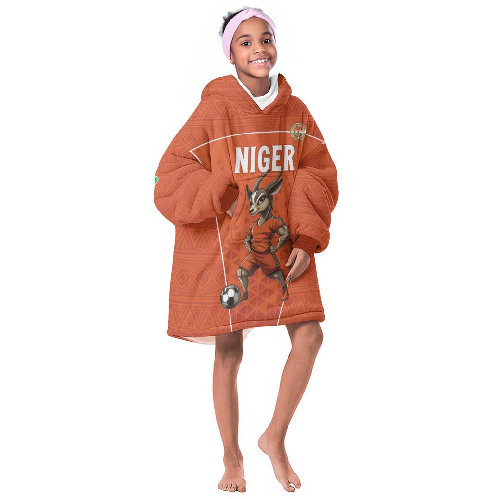 Custom Niger Football Kid Wearable Blanket Hoodie Allez Menas