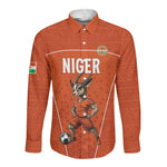 Custom Niger Football Long Sleeve Button Shirt Allez Menas