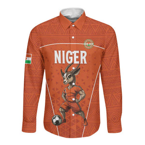 Custom Niger Football Long Sleeve Button Shirt Allez Menas