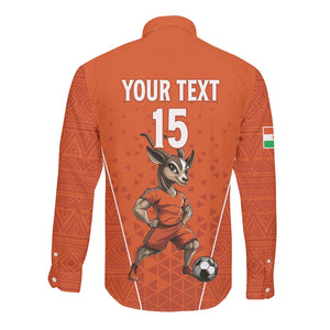 Custom Niger Football Long Sleeve Button Shirt Allez Menas