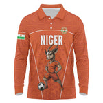 Custom Niger Football Long Sleeve Polo Shirt Allez Menas