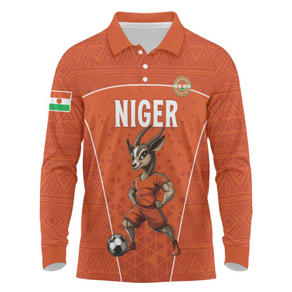Custom Niger Football Long Sleeve Polo Shirt Allez Menas