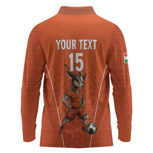 Custom Niger Football Long Sleeve Polo Shirt Allez Menas