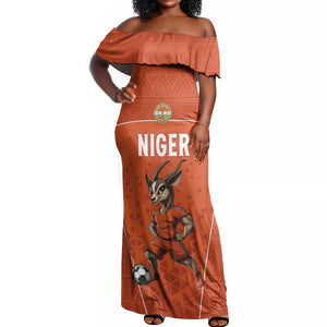 Custom Niger Football Off Shoulder Maxi Dress Allez Menas