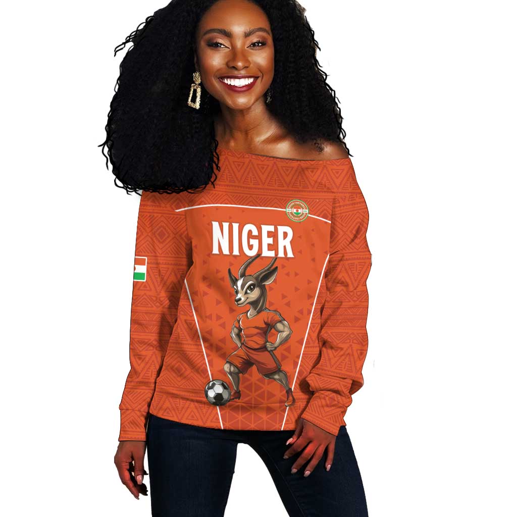 Custom Niger Football Off Shoulder Sweater Allez Menas