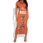 Custom Niger Football Short Sleeve Bodycon Dress Allez Menas LT15