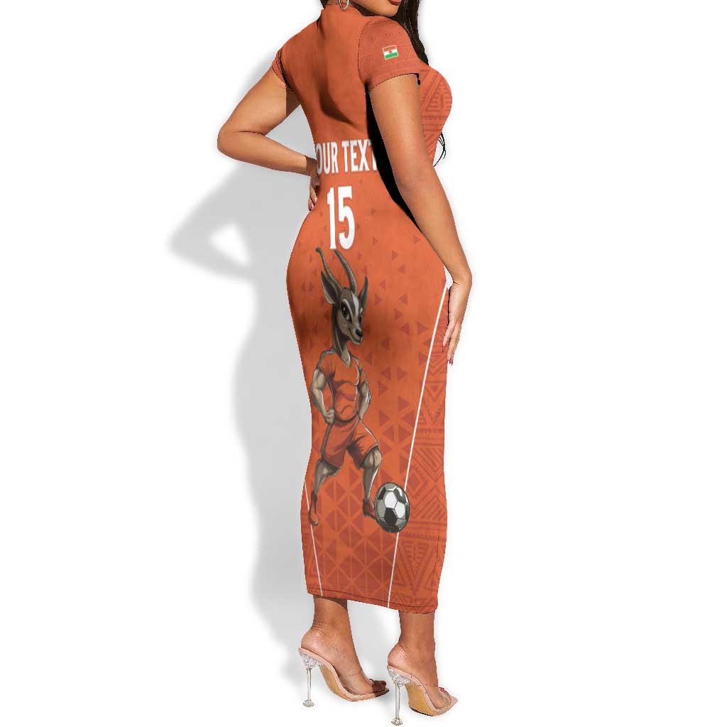 Custom Niger Football Short Sleeve Bodycon Dress Allez Menas LT15