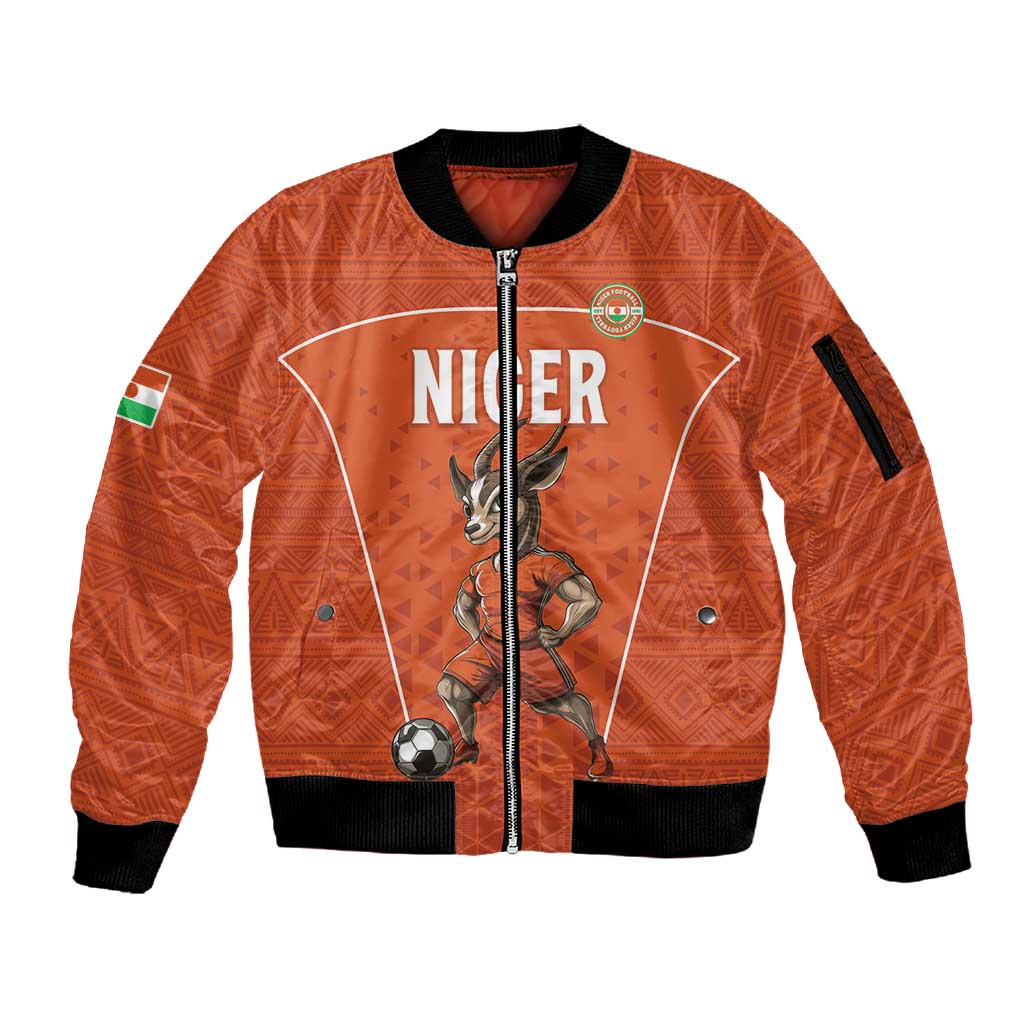 Custom Niger Football Sleeve Zip Bomber Jacket Allez Menas