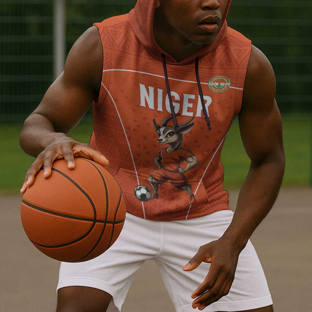 Custom Niger Football Sleeveless Hoodie Allez Menas - African Pride