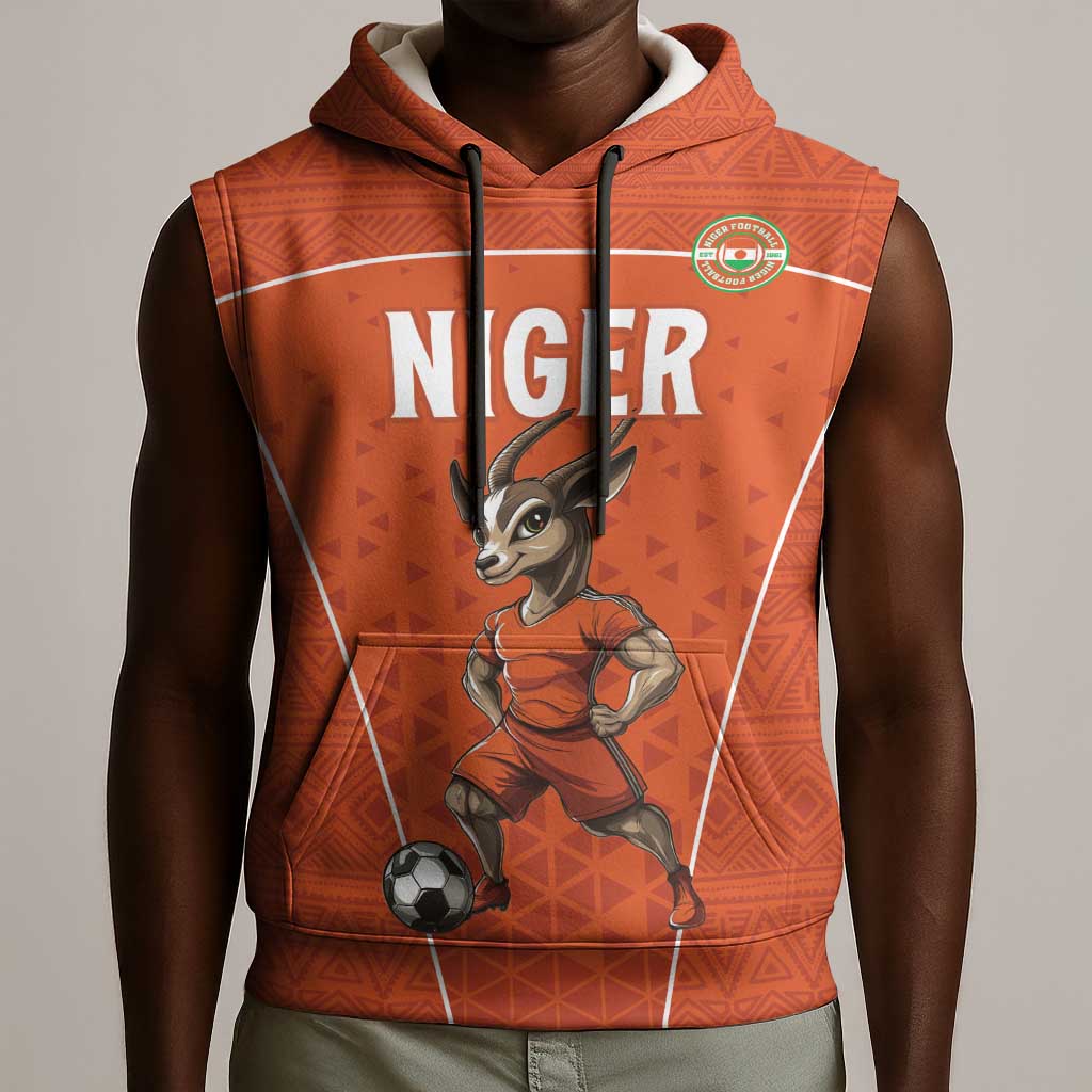 Custom Niger Football Sleeveless Hoodie Allez Menas - African Pride