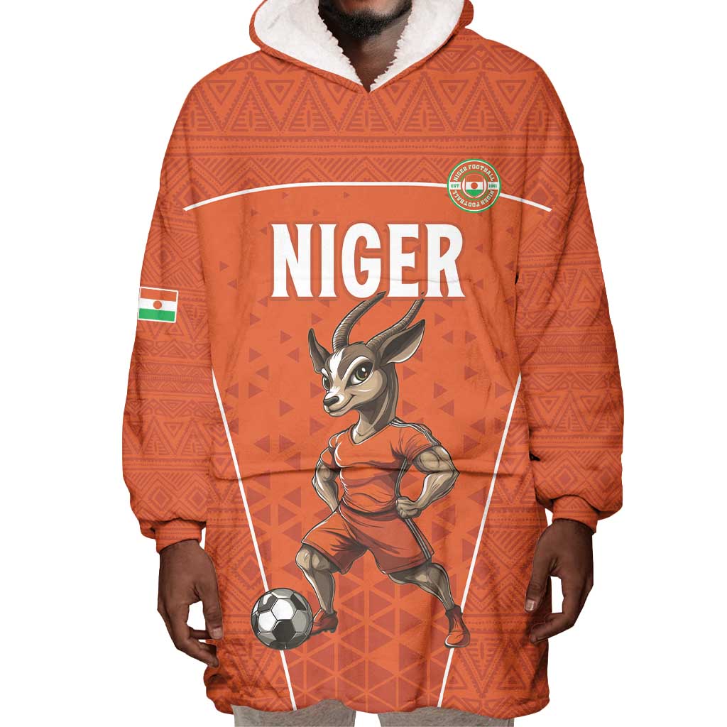Custom Niger Football Wearable Blanket Hoodie Allez Menas