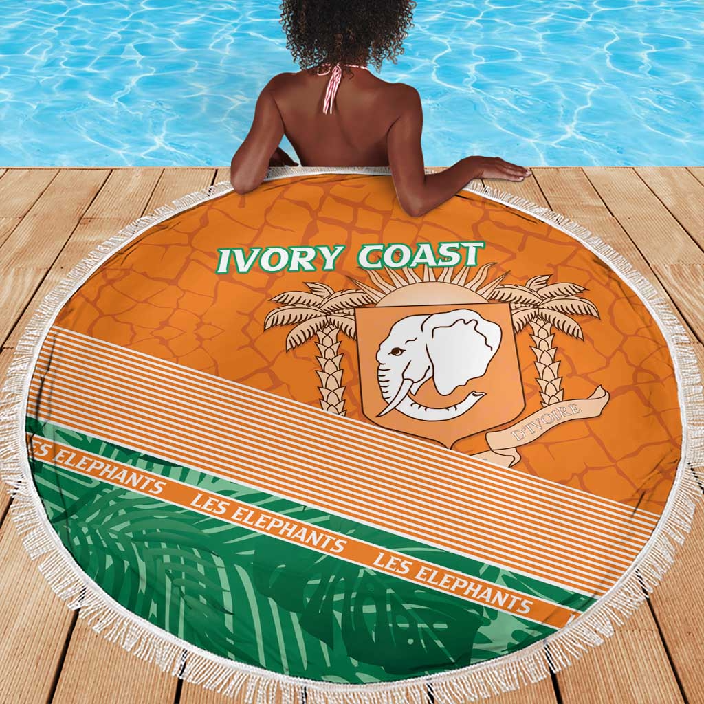 Ivory Coast Rugby Custom Beach Blanket Allez Les Elephants